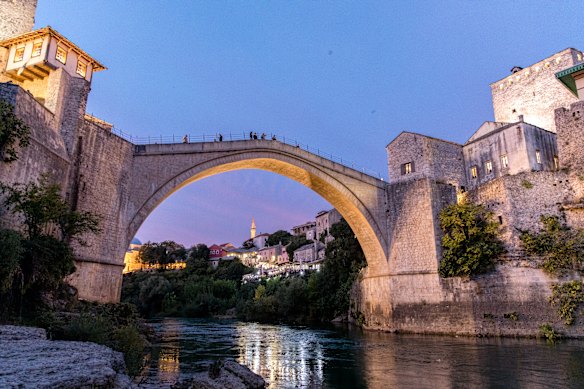 Stari Most, a reconstructed 16th-century Ottoman bridge in Mostar.