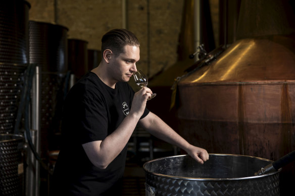 Archie Rose master distiller Dave Withers in the company's Rosebery distillery. 
