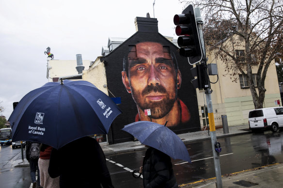 Any fan who makes the trek from Central Station to the SCG will walk past a mural of club legend Adam Goodes.