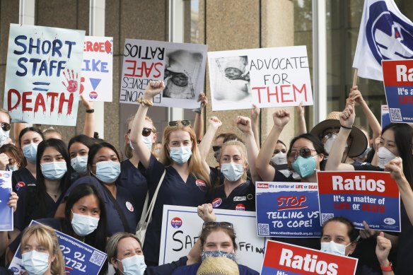 Nurses had earlier protested in February.