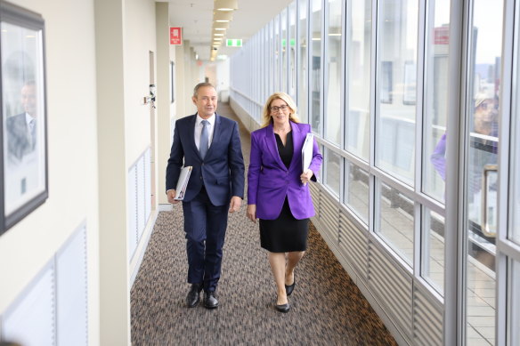 WA Premier Roger Cook and Treasurer Rita Saffioti at Thursday’s state budget announcement.