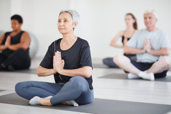 Hatha yoga combines gentle postures with deep breathing exercises.