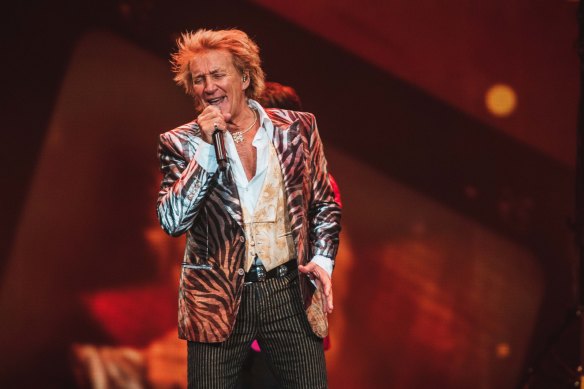It was all bangers no clangers as Rod Stewart took on Rod Laver Arena.