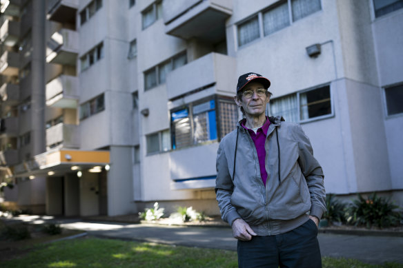 Waterloo Public Housing Action Group chairman Richard Weeks, pictured last year outside the estate’s Marton building.