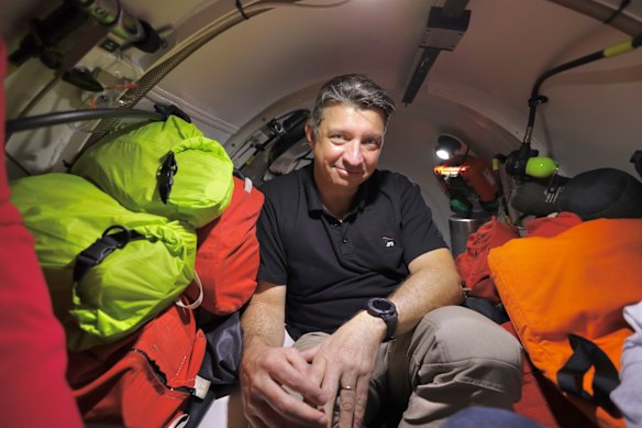 JFD Australia managing director Adrian Capner in the LR5 submarine.