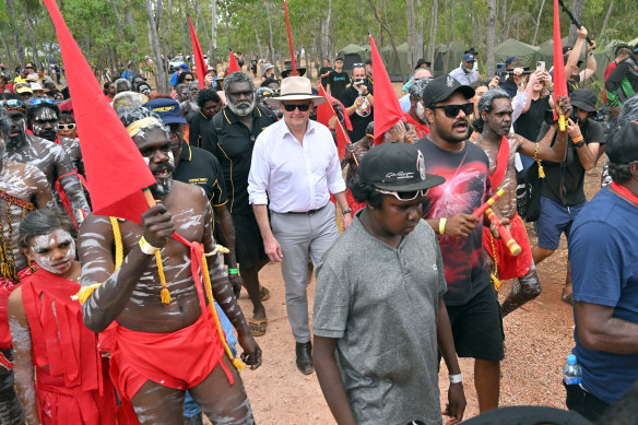 Albanese arrives at the Garma Festival  on Friday.