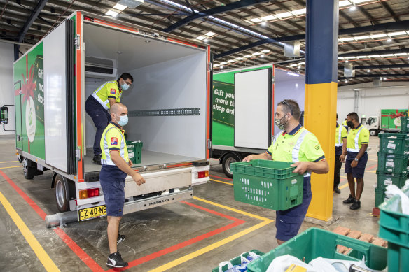 Coles and Woolworths have said they have no current plans to increase grocery delivery fees despite fuel prices.