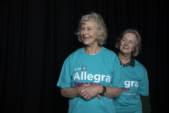 Businesswomen Jillian Broadbent and Wendy McCarthy have publicly announced their support for Allegra Spender.
