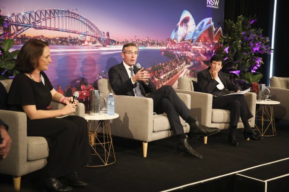 NSW Premier Dominic Perrottet speaks at the Sydney CBD Summit.