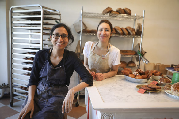 Flour Shop's owners and bakers Anu Haran (left) and Laura Gonzalez.