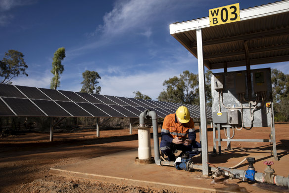 Renewable energy jobs will help the regions. This solar array is at Glencore's copper mine near Cobar in the state's north-west.