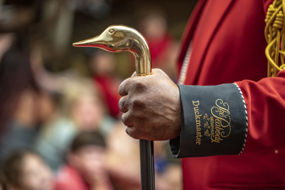 The Duckmaster’s cane.