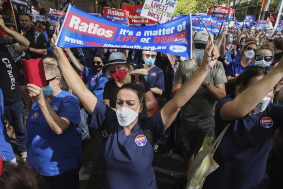 Thousands of nurses stopped work on Tuesday in the first statewide strike in a decade.