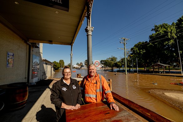 “It is crazy, but we have a lot of fun.” Pub owner Pete Goldspring and his wife, Lainey.