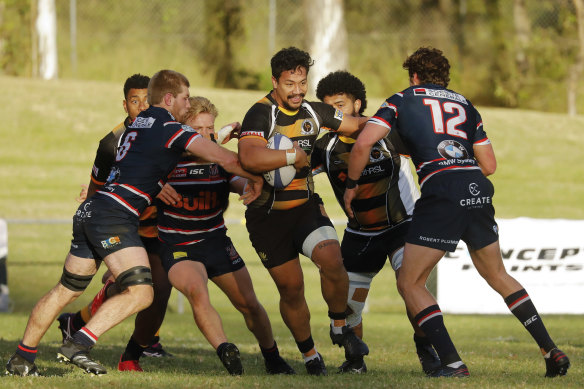 Penrith Emus taking on Eastern Suburbs at Nepean Park in the Shute Shield.
