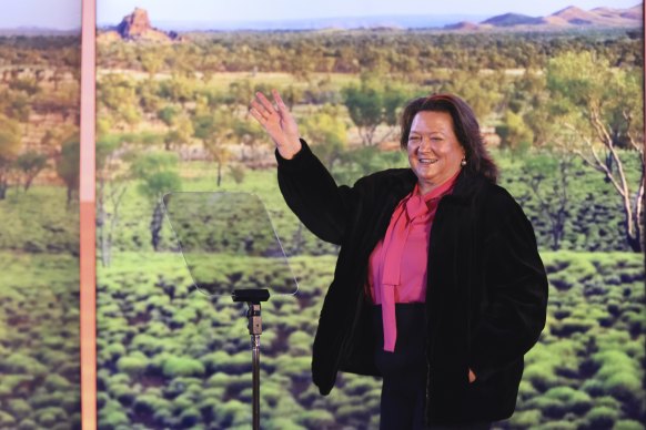 Australia’s richest person, mining magnate Gina Rinehart, wants governments to cut taxes and red tape and to help farmers pay for net zero policies.