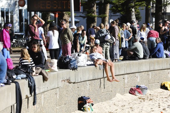 Manly Beach on Sunday.