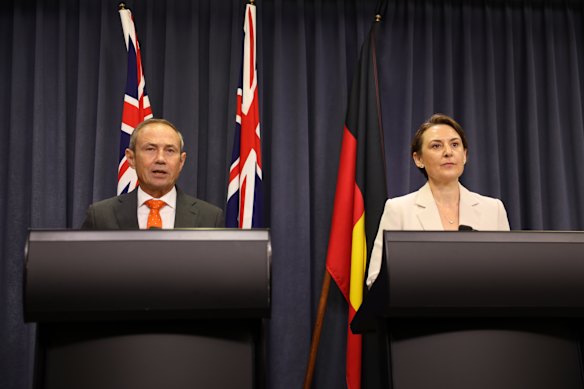 WA Premier Roger Cook and Energy Minister Amber-Jade Sanderson.