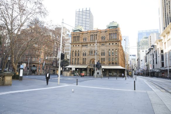 Sydney city in lockdown on Sunday June 27.