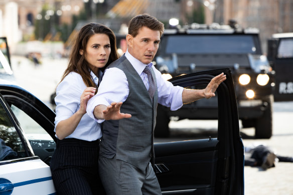 Hayley Atwell and Tom Cruise in Mission: Impossible Dead Reckoning - Part One. The release of Part Two has been pushed to 2025.