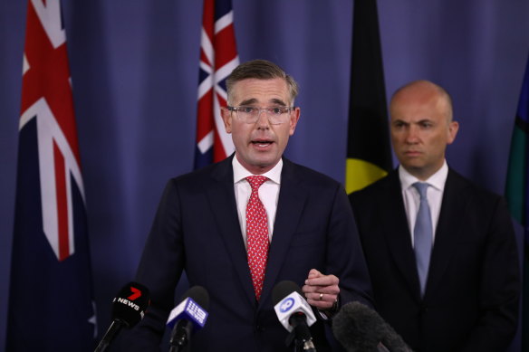 NSW Premier Dominic Perrottet and Treasurer Matt Kean on Monday.