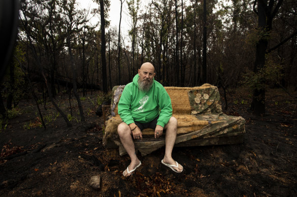 Phil Counsel is struggling to find a place to call home after his house was lost to the Mallacoota fires.