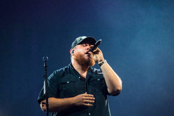 Luke Combs seen at Rod Laver Arena, Melbourne last year.