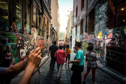International tourists will soon return to attractions such as Melbourne’s Hosier Lane.