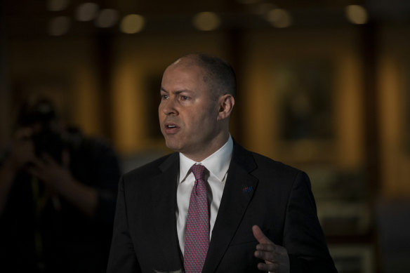 Treasurer Josh Frydenberg on budget day.