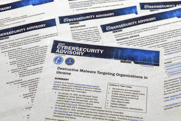 A Joint Cybersecurity Advisory published by the Cybersecurity & Infrastructure Security Agency about destructive malware that is targeting organisations in Ukraine on February 28, 2022.