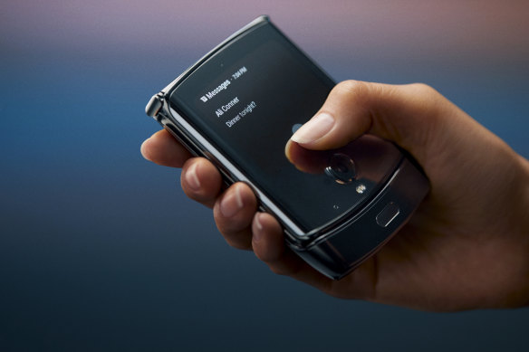 The new Razr lets users answer calls and more with the main screen folded shut.