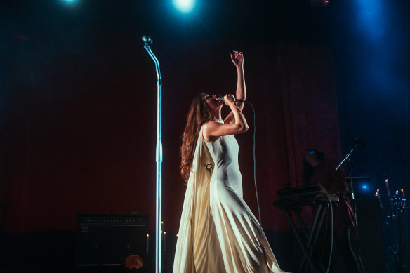 Natalie Mering, aka Weyes Blood, performing at The Forum on Wednesday, June 7.