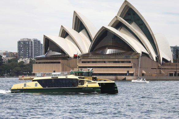 One of Sydney’s new River-class ferries on Sydney Harbour.