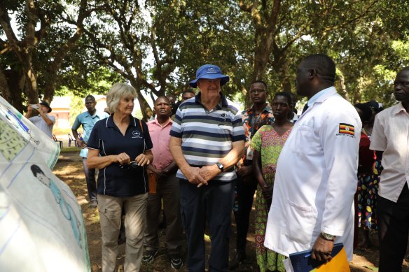 Ridley and Mieke Bell, of Australia-based charity Mountain Blue, meet Dr Lamech and the staff at one of the four hospitals they have built over the past 10 years in Northern Uganda.