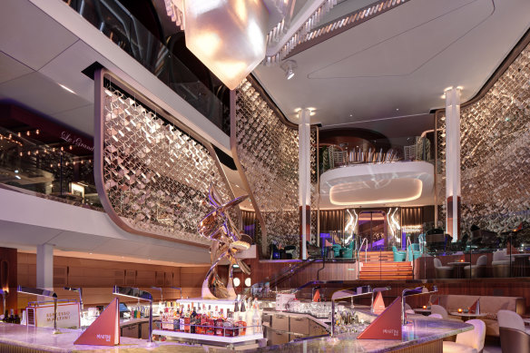 The ship’s Grand Plaza space.