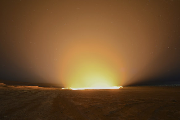The crater fire named “Gates of Hell” is seen near Darvaza, Turkmenistan, last year.