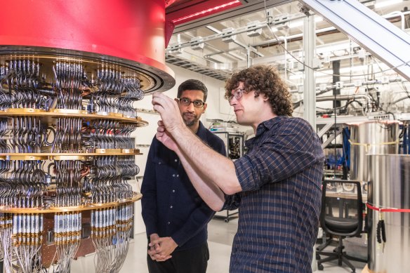 Google claimed its quantum computer (pictured) cracked quantum supremacy in 2019, solving a problem other computers would need centuries to solve.