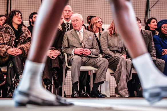 King Charles attends the opening show of London fashion week.