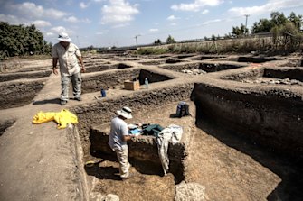 Archaeologists excavate the site in northern Israel.