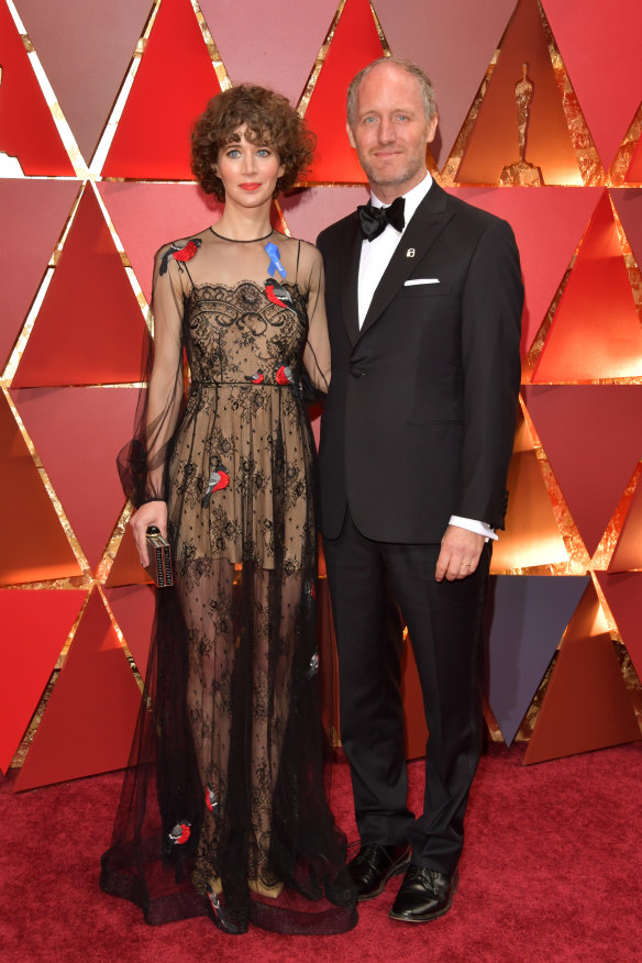 Miranda July and former husband Mike Mills at the Academy Awards in 2017.