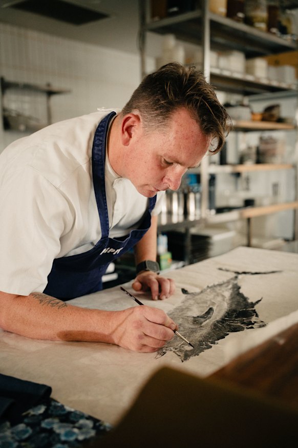 All in the detail – lauded chef Ben Devlin takes a record of the fish before preparing it for the table.