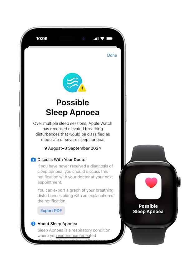 Apple Watch Sleep Apnoea notification.