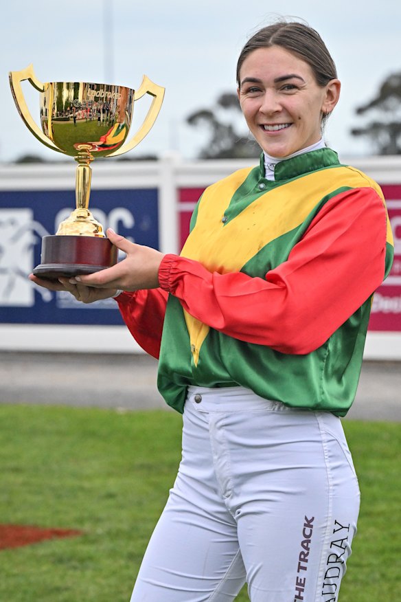 Celine Caudray has realised her childhood dream of having a ride in the Melbourne Cup.