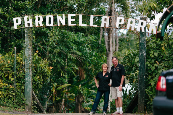 Judy and Mark Evans helped revive Paronella Park after buying it in 1993.