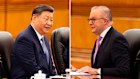 China’s President Xi Jinping welcomes Prime Minister Anthony Albanese at the Great Hall of the People in Beijing.