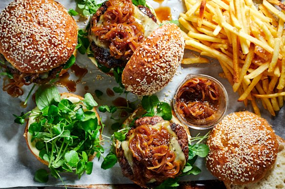 French onion burgers.