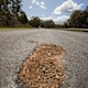 An unfilled pothole on the Melba Highway in early October.