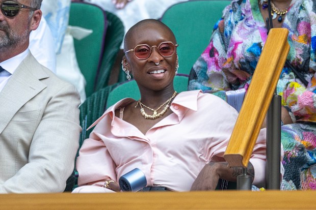 Cynthia Erivo in the Royal Box during the semi-finals of the Ladies’ Singles Competition at Wimbledon, All England Lawn Tennis and Croquet Club, on July 9th, 2026, in London, England.