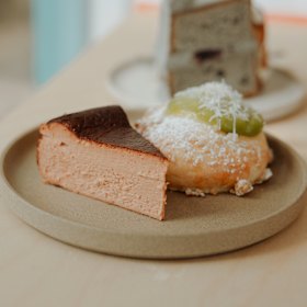 Thai tea basque cheesecake. 