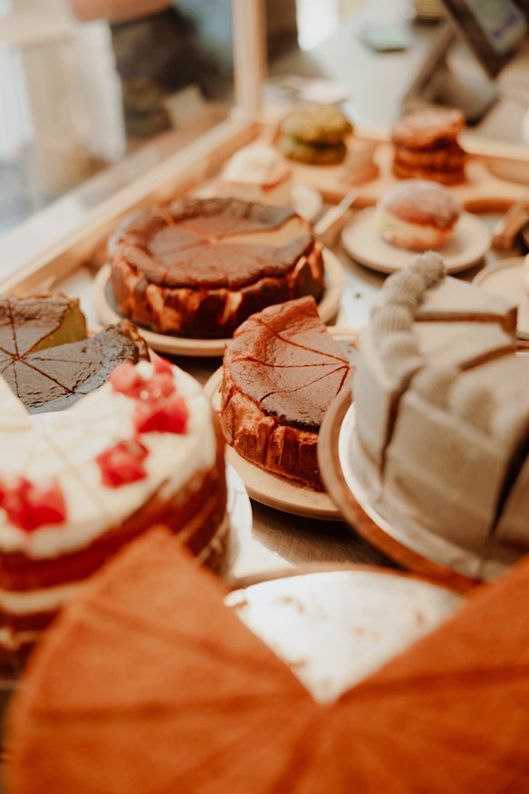 The cake cabinet. 